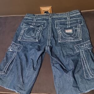 True Religion Men's Blue Denim Shorts